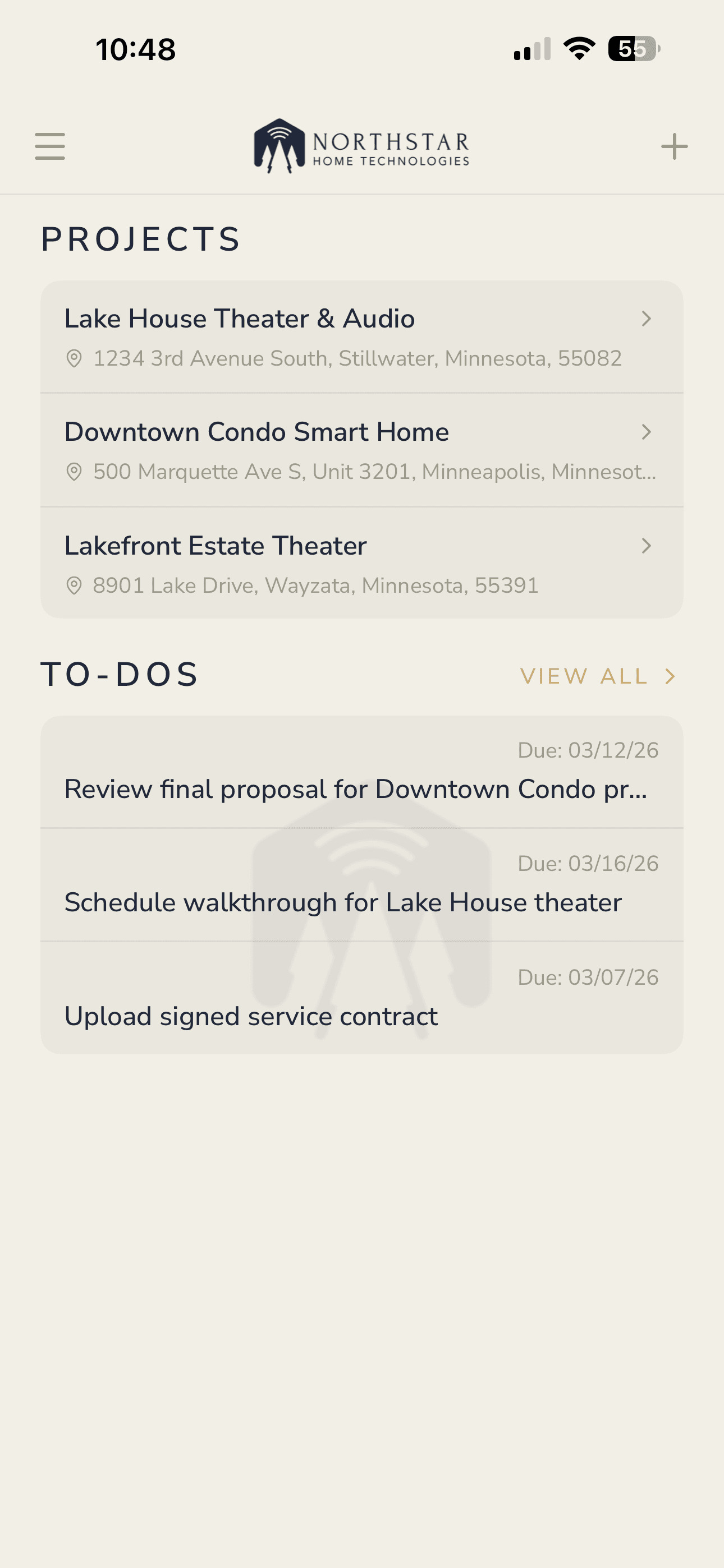 NorthStar Connect App Dashboard