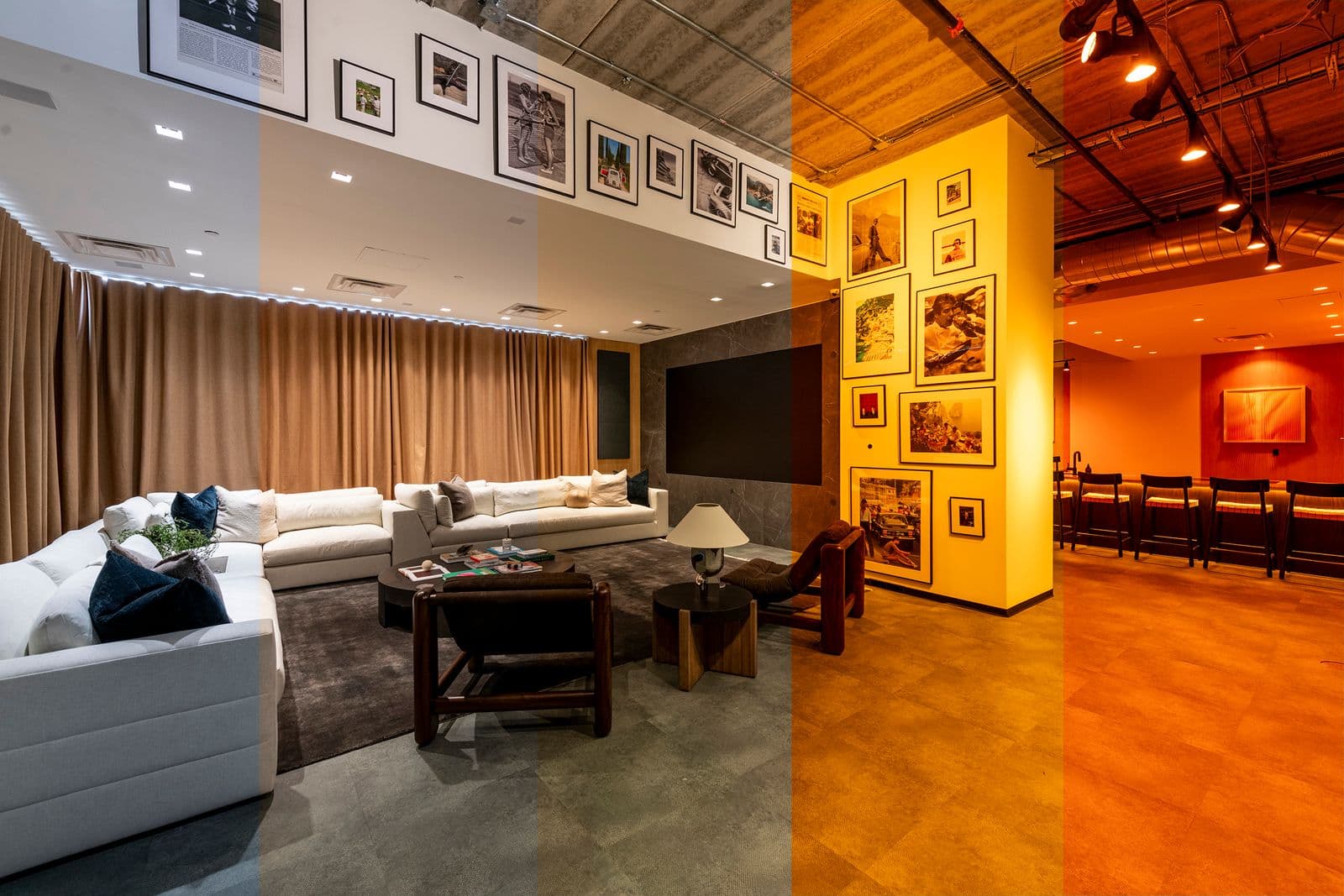 Ketra tunable lighting demonstration showing color temperature range from cool to warm